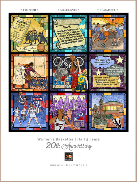 poster - Women's Basketball Hall of Fame - 20th Anniversary 12" x 16" poster