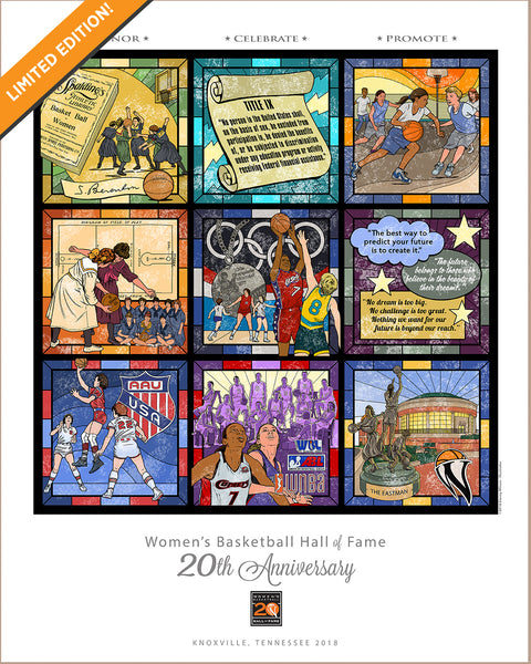 Limited Edition print - Women's Basketball Hall of Fame - 20th Anniversary -Limited Edition print - 16" x 20"